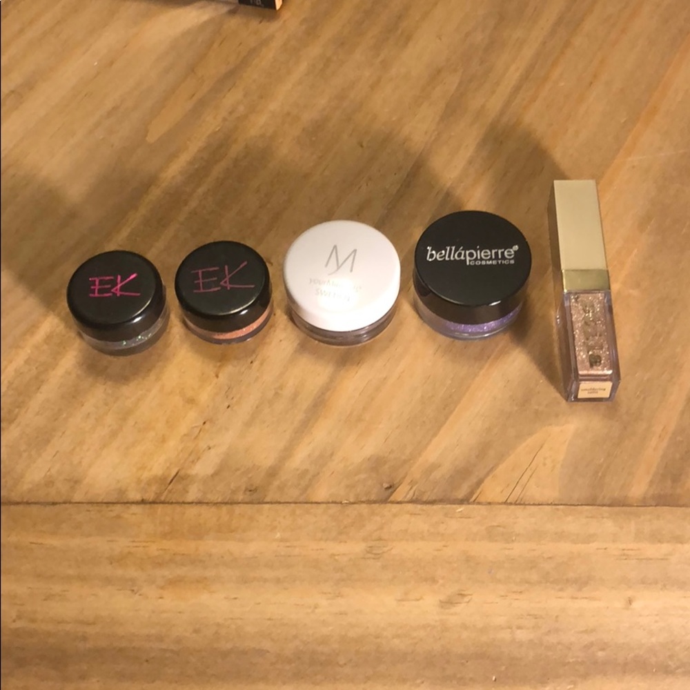Misc loose pigment, glitter & liquid shadow lot 5